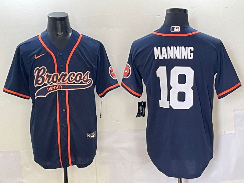 Men 2025 Denver Broncos #18 Manning Blue  joint name 2024 Nike Limited NFL Jersey style 1->houston astros->MLB Jersey